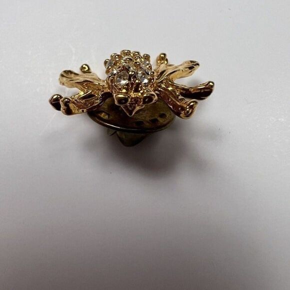 Vintage Gold-Tone Small Honey Bee with Diamond Rhinestones Brooch Pin Academia - Picture 6 of 10